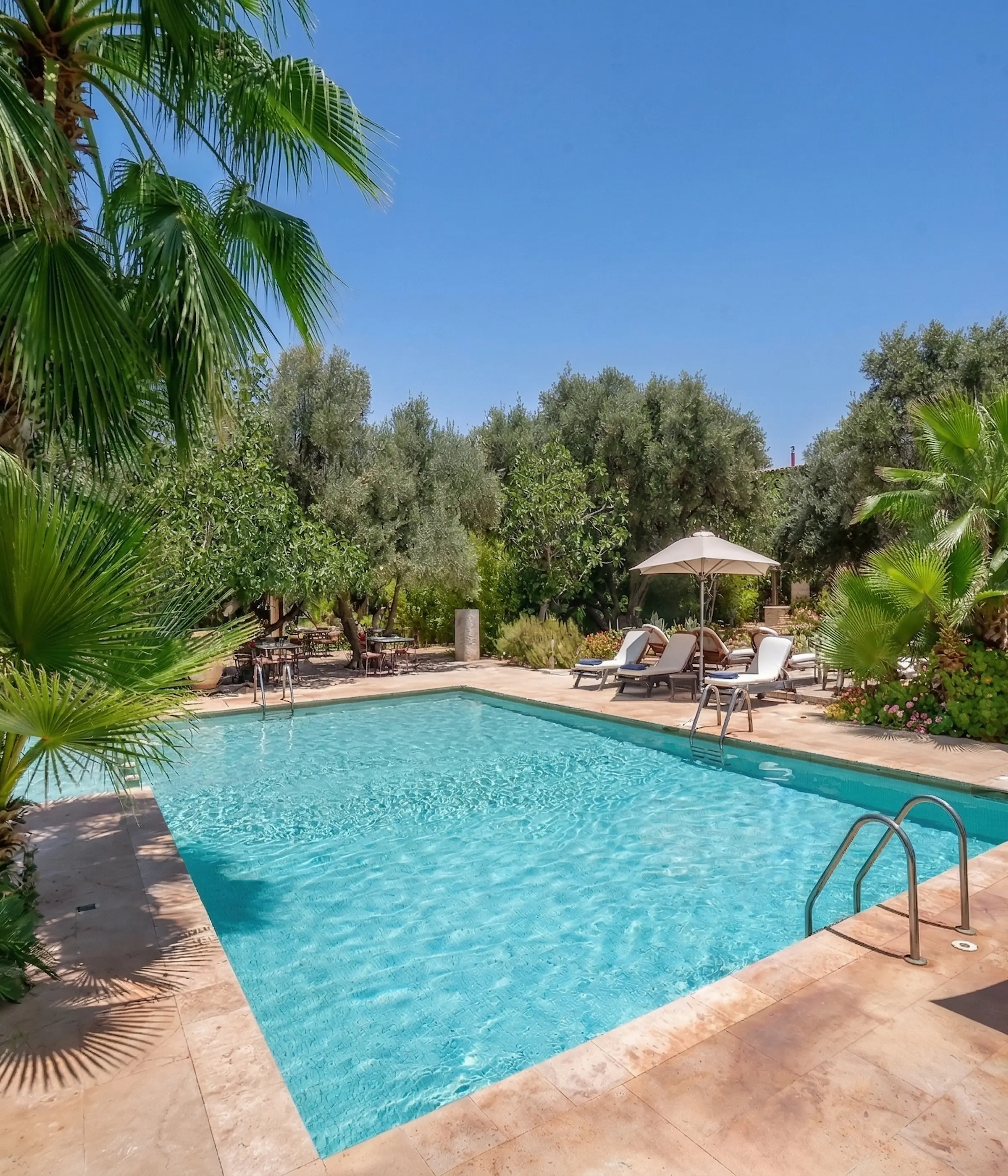 Swimming pool at the riad in Marrakesh
