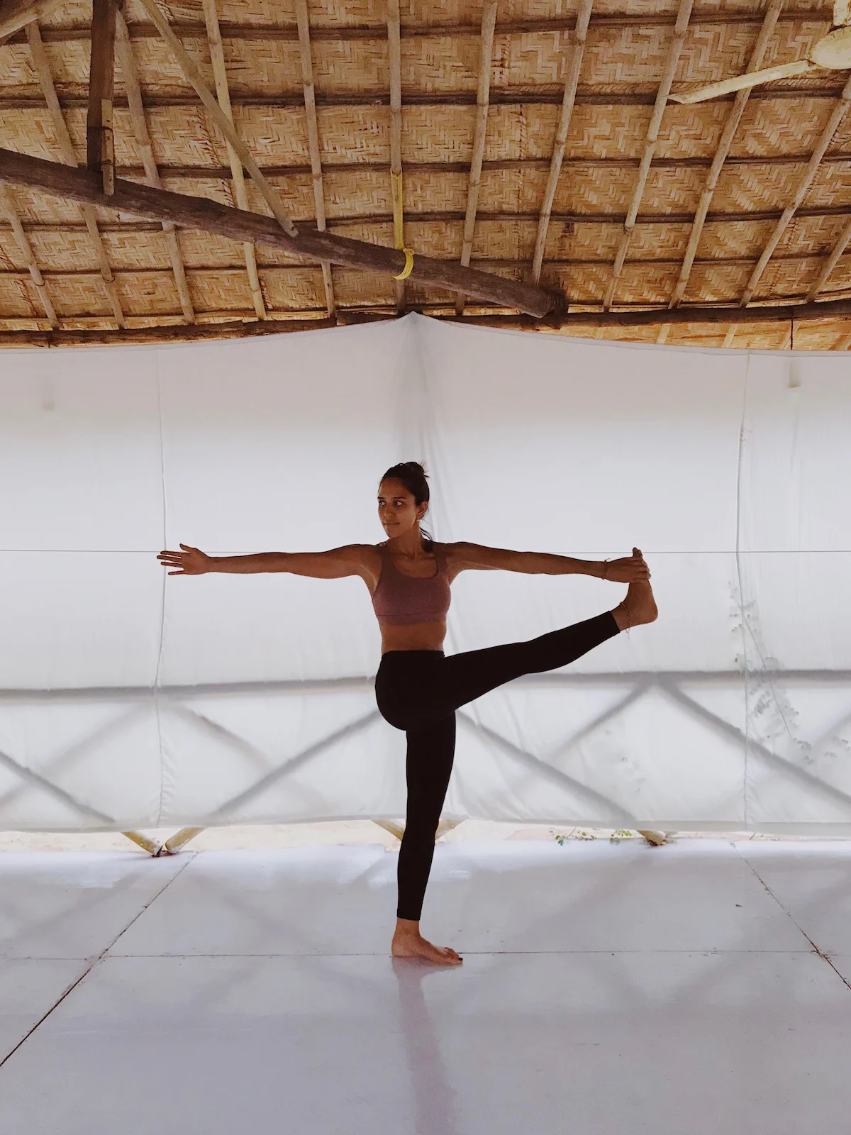Veronica Kadi in yoga pose